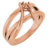 Bypass Ring Mounting in 18 Karat Rose Gold for Round Stone, 6.7 grams