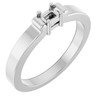 Family Ring Mounting in 18 Karat White Gold for Square Stone, 3.79 grams