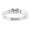 Family Ring Mounting in 18 Karat White Gold for Square Stone, 3.79 grams