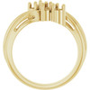Family Bypass Ring Mounting in 18 Karat Yellow Gold for Round Stone, 4.18 grams