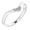 Family Stackable V Ring Mounting in 18 Karat White Gold for Round Stone, 3.57 grams