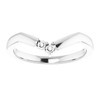 Family Stackable V Ring Mounting in 18 Karat White Gold for Round Stone, 3.57 grams