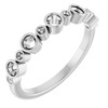 Family Stackable Ring Mounting in 18 Karat White Gold for Round Stone, 2.99 grams