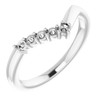 Family Stackable V Ring Mounting in 10 Karat White Gold for Round Stone, 2.62 grams