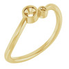 Accented Bezel Set Ring Mounting in 10 Karat Yellow Gold for Round Stone, 1.78 grams