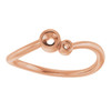 Accented Bezel Set Ring Mounting in 10 Karat Rose Gold for Round Stone, 1.78 grams