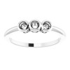 Three Stone Bezel Set Ring Mounting in 18 Karat White Gold for Round Stone, 2.9 grams