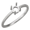 Cabochon Ring Mounting in 18 Karat White Gold for Round Stone, 2.01 grams