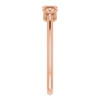 Three Stone Bezel Set Ring Mounting in 18 Karat Rose Gold for Round Stone, 3.06 grams