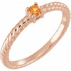 Family Ring Mounting in 18 Karat Rose Gold for Round Stone, 3.03 grams