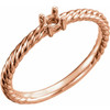 Family Ring Mounting in 10 Karat Rose Gold for Round Stone, 2.22 grams