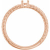 Family Ring Mounting in 10 Karat Rose Gold for Round Stone, 2.22 grams