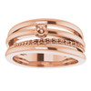 Family Ring Mounting in 10 Karat Rose Gold for Round Stone, 7.76 grams