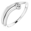 Family Freeform Ring Mounting in 10 Karat White Gold for Round Stone, 2.51 grams