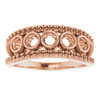 Family Negative Space Ring Mounting in 18 Karat Rose Gold for Round Stone, 6.68 grams