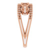 Family Negative Space Ring Mounting in 18 Karat Rose Gold for Round Stone, 6.68 grams