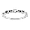 Family Stackable Ring Mounting in 18 Karat White Gold for Round Stone, 2.7 grams