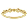 Family Stackable Ring Mounting in 10 Karat Yellow Gold for Round Stone, 2.02 grams