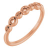 Family Stackable Ring Mounting in 10 Karat Rose Gold for Round Stone, 1.94 grams