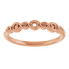 Family Stackable Ring Mounting in 10 Karat Rose Gold for Round Stone, 1.94 grams