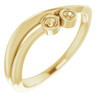 Family Freeform Ring Mounting in 18 Karat Yellow Gold for Round Stone, 3.68 grams