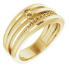 Family Ring Mounting in 18 Karat Yellow Gold for Round Stone, 10.58 grams