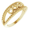 Family Negative Space Ring Mounting in 18 Karat Yellow Gold for Round Stone, 5.62 grams