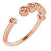 Family Negative Space Ring Mounting in 18 Karat Rose Gold for Round Stone, 3.1 grams