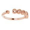 Family Negative Space Ring Mounting in 18 Karat Rose Gold for Round Stone, 3.1 grams