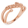 Family Bypass Ring Mounting in 18 Karat Rose Gold for Round Stone, 4.07 grams