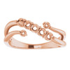 Family Bypass Ring Mounting in 18 Karat Rose Gold for Round Stone, 4.07 grams