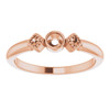 Family Stackable Ring Mounting in 18 Karat Rose Gold for Round Stone, 3.74 grams