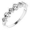 Family Stackable Ring Mounting in 18 Karat White Gold for Round Stone, 3.99 grams