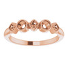 Family Stackable Ring Mounting in 10 Karat Rose Gold for Round Stone, 2.95 grams