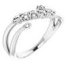 Family Bypass Ring Mounting in 18 Karat White Gold for Round Stone, 3.87 grams