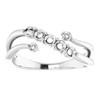 Family Bypass Ring Mounting in 18 Karat White Gold for Round Stone, 3.87 grams