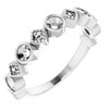 Family Stackable Ring Mounting in 10 Karat White Gold for Round Stone, 3.42 grams