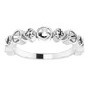 Family Stackable Ring Mounting in 10 Karat White Gold for Round Stone, 3.42 grams