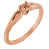 Family Ring Mounting in 18 Karat Rose Gold for Round Stone, 2.74 grams