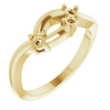 Family Ring Mounting in 18 Karat Yellow Gold for Round Stone, 4.42 grams