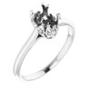 Solitaire Ring Mounting in 18 Karat White Gold for Oval Stone, 3.22 grams