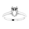 Solitaire Ring Mounting in 18 Karat White Gold for Oval Stone, 3.22 grams