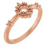 Halo Style Ring Mounting in 10 Karat Rose Gold for Round Stone, 2.27 grams