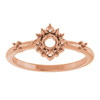 Halo Style Ring Mounting in 10 Karat Rose Gold for Round Stone, 2.27 grams