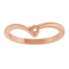 Family V Ring Mounting in 18 Karat Rose Gold for Round Stone, 2.67 grams