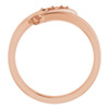 Engravable Family Ring Mounting in 18 Karat Rose Gold for Round Stone, 6.2 grams
