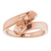 Engravable Family Ring Mounting in 18 Karat Rose Gold for Round Stone, 6.2 grams