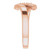 Engravable Family Ring Mounting in 18 Karat Rose Gold for Round Stone, 6.2 grams