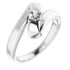 Engravable Family Ring Mounting in 18 Karat White Gold for Round Stone, 6.03 grams
