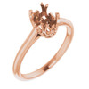 Solitaire Ring Mounting in 18 Karat Rose Gold for Oval Stone, 3.39 grams